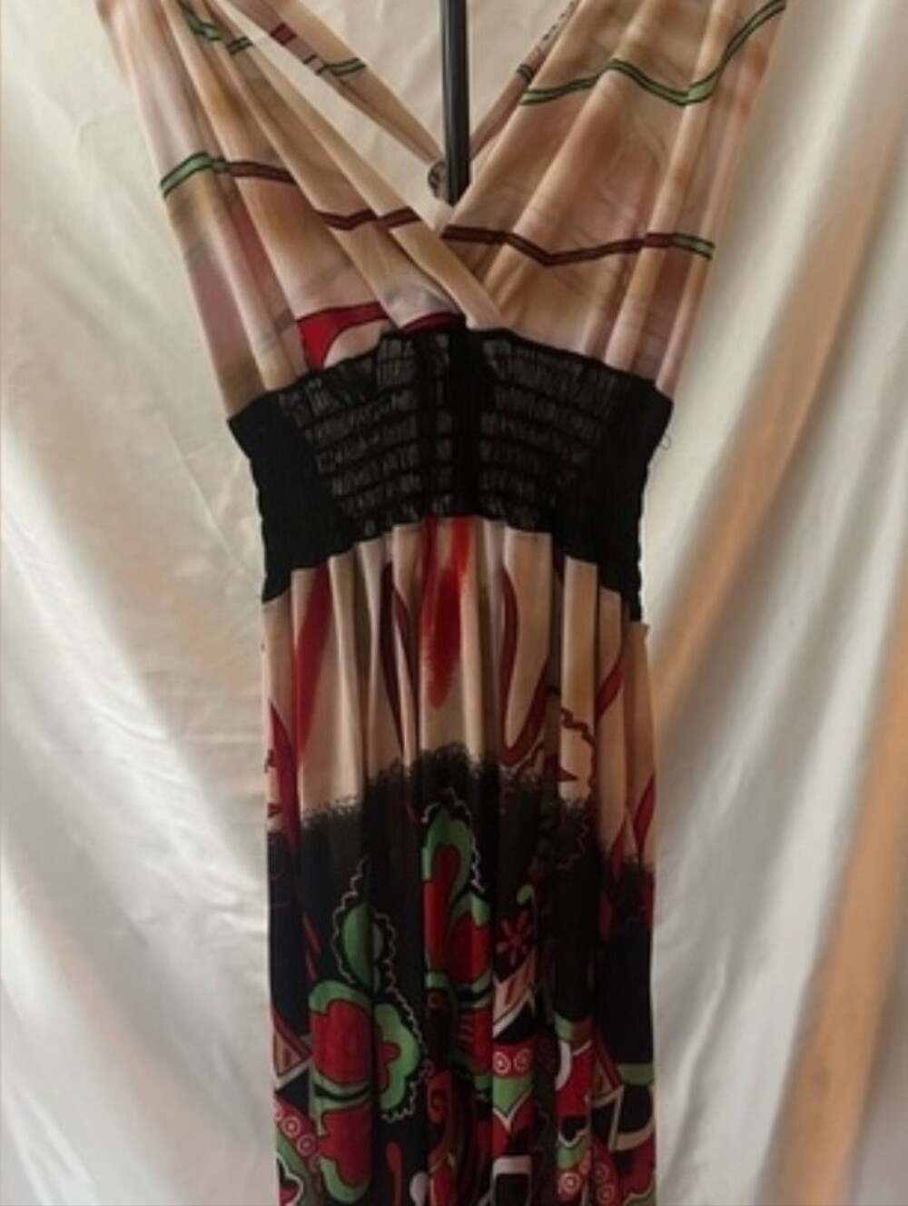 $6 NWOT ACE XL COTTON POLY GRECIAN HALTER SUNDRESS - Picture 3 of 5